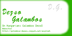 dezso galambos business card